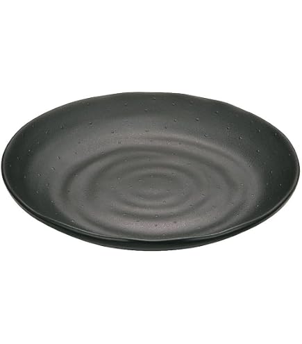 Amazon.co.jp: MIN(マイン ) メラミンウェア 黒 丸皿φ24 M11-124